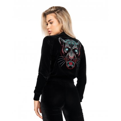 PRÉMIOVÁ DÁMSKÁ SAMETOVÁ MIKINA LIMITED EDITION ČERNÁ VANTA přední pohled úvodní