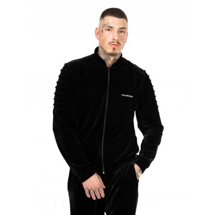 Černá pánská sametová mikina VANTA - přední pohled