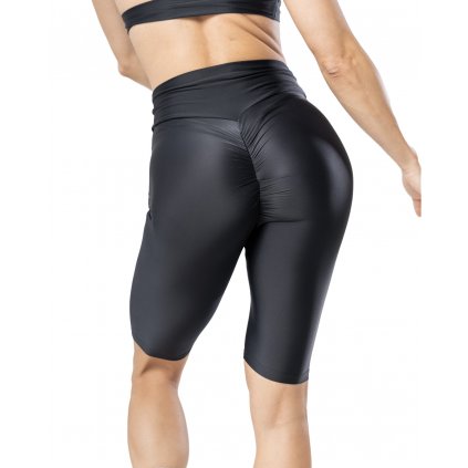 SPORTOVNÍ BIKER SHORTS S ŘASENÍM ČERNÁ | STINGRAY