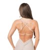 Sportovní podprsenka do Fitka s nastavitelnými ramínky- béžová, sand & ink - pohled na záda