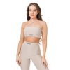 Sportovní bandeau top s připínatelnými ramínky- béžový, sand & ink - včetně ramínek 2
